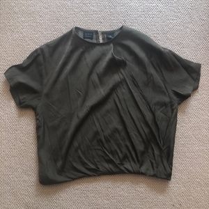 Army Green Faux Wrap T-shirt